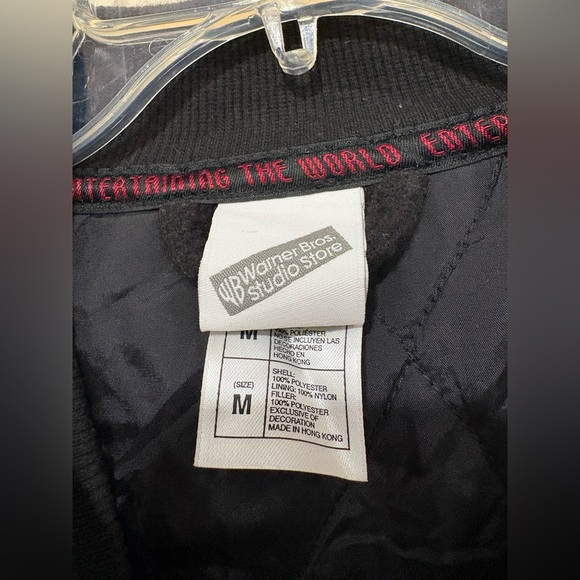 Rare VTG WARNER BROS. Studios Entertaining The World Fleece Varsity Jacket M - Picture 6 of 7